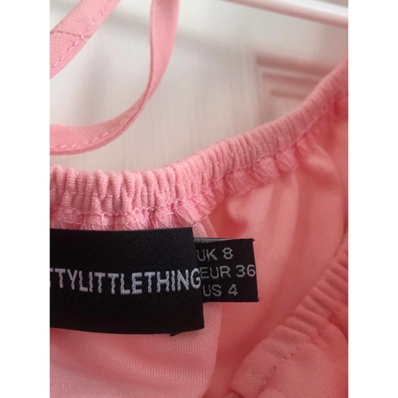 PRETTY LITTLE THING  Womens Peasant Top pink Size 4 - Picture 5 of 6